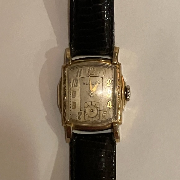 BULOVA - 1950 Men’s Gold Watch 10RB Movement - Rare 10K RG Engraved AA ‘Z’ Bezel - Picture 2 of 7